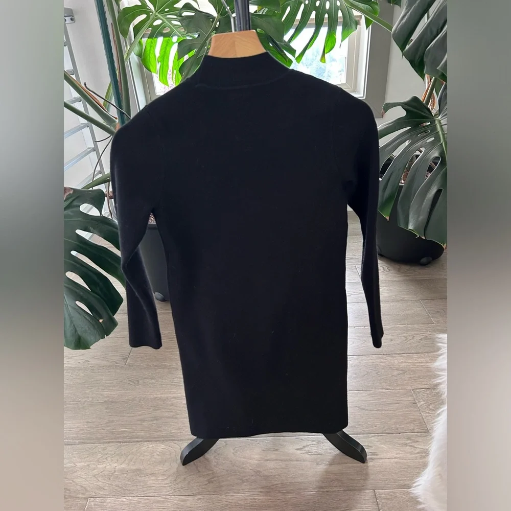 Girls' Black Ribbed Long-Sleeve Dress size 9/10